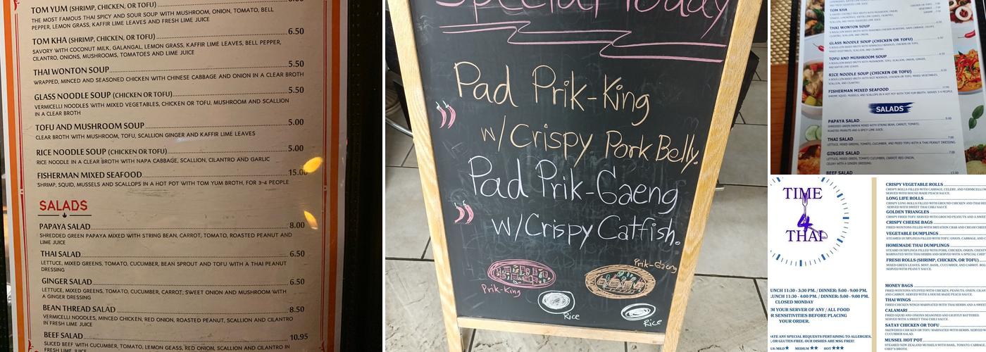 Time 4 Thai Menu