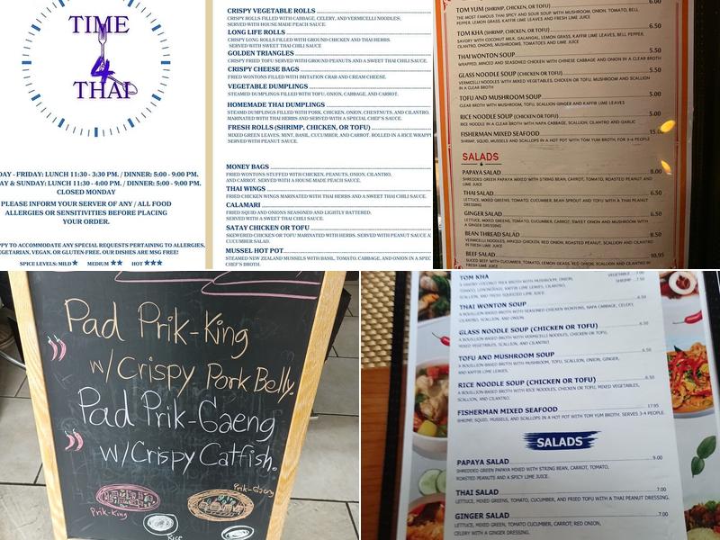 Time 4 Thai Menu
