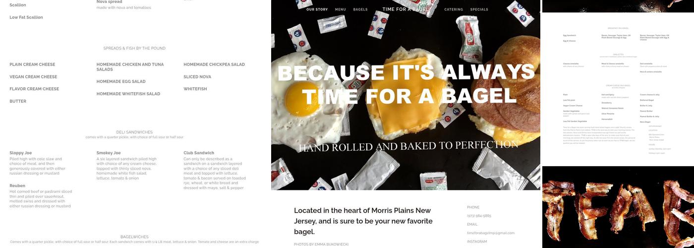 Time For A Bagel Menu