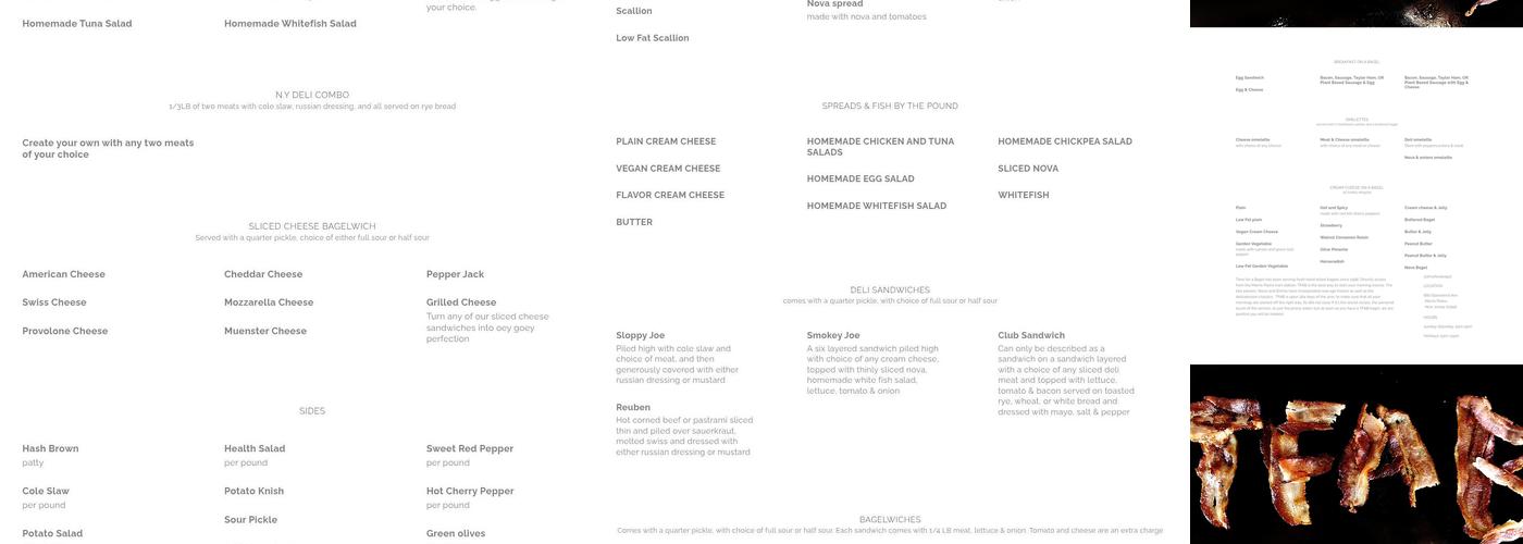 Time For A Bagel Menu