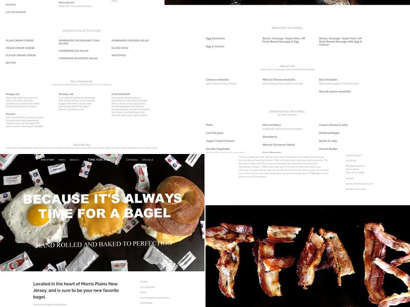 Time For A Bagel Menu
