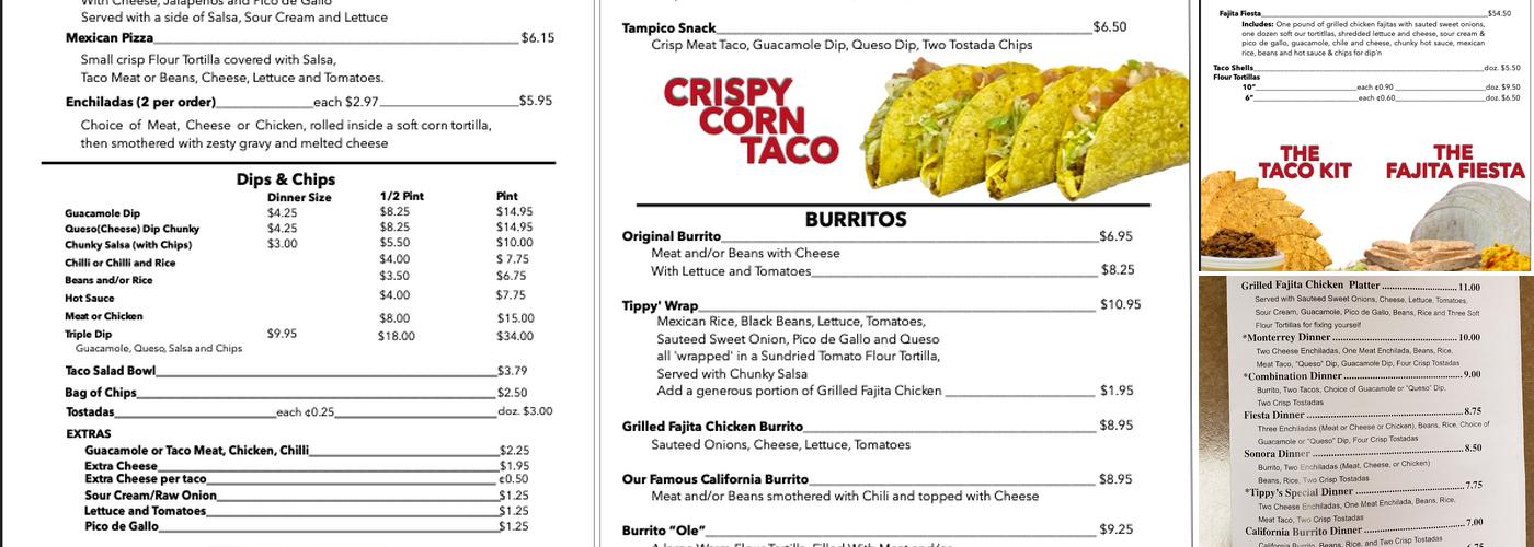 Tippy's Taco House Menu