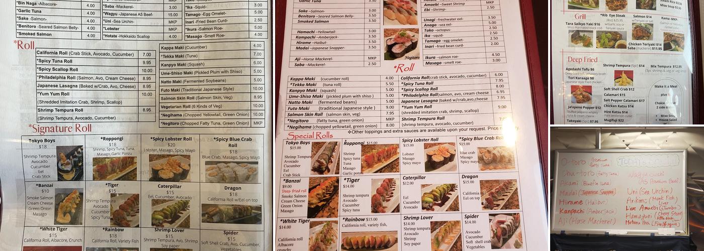 Tokyo Boys Menu