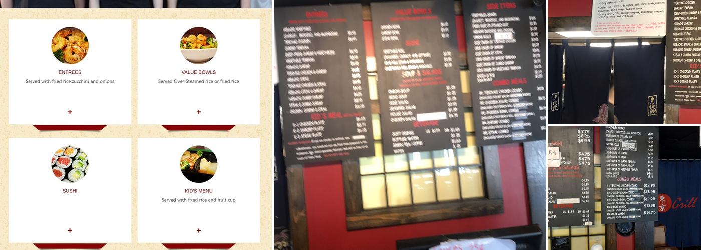 Tokyo Grill Menu