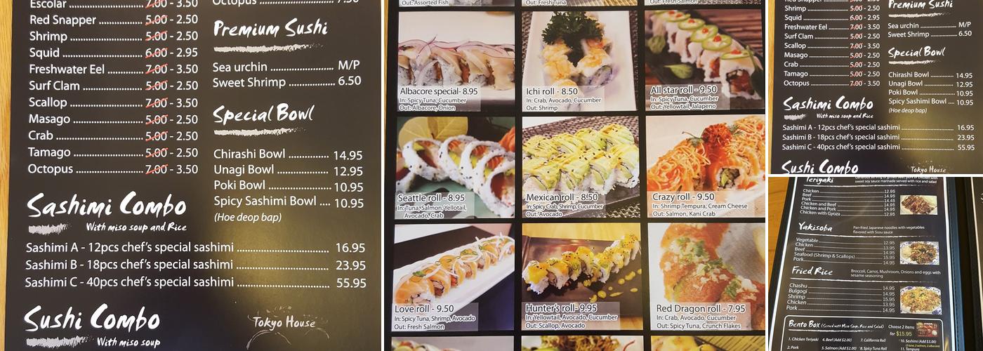 Tokyo House Menu
