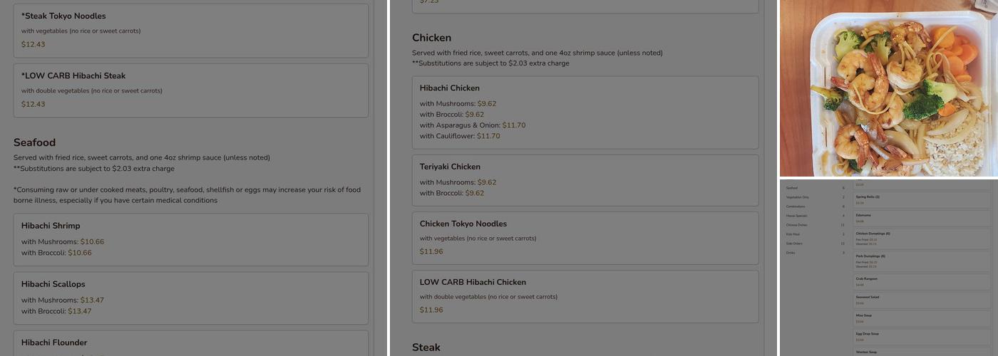 Tokyo One Express Menu