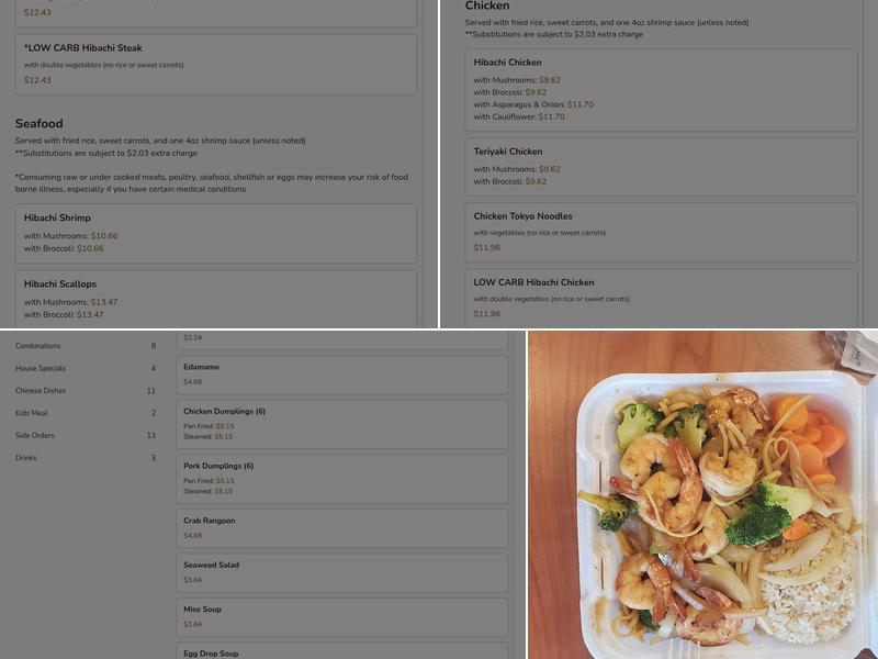 Tokyo One Express Menu