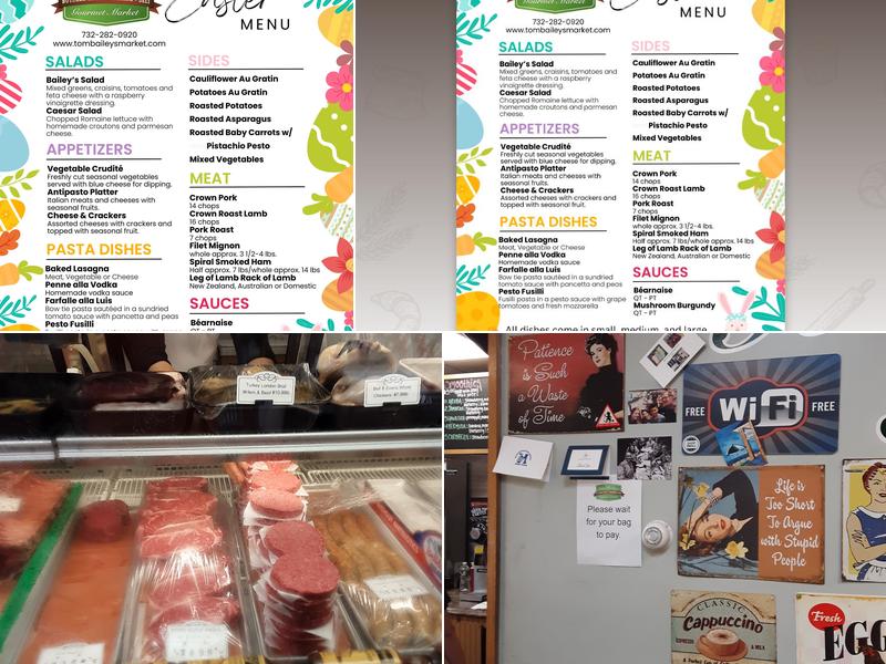 Tom Bailey's Market Menu