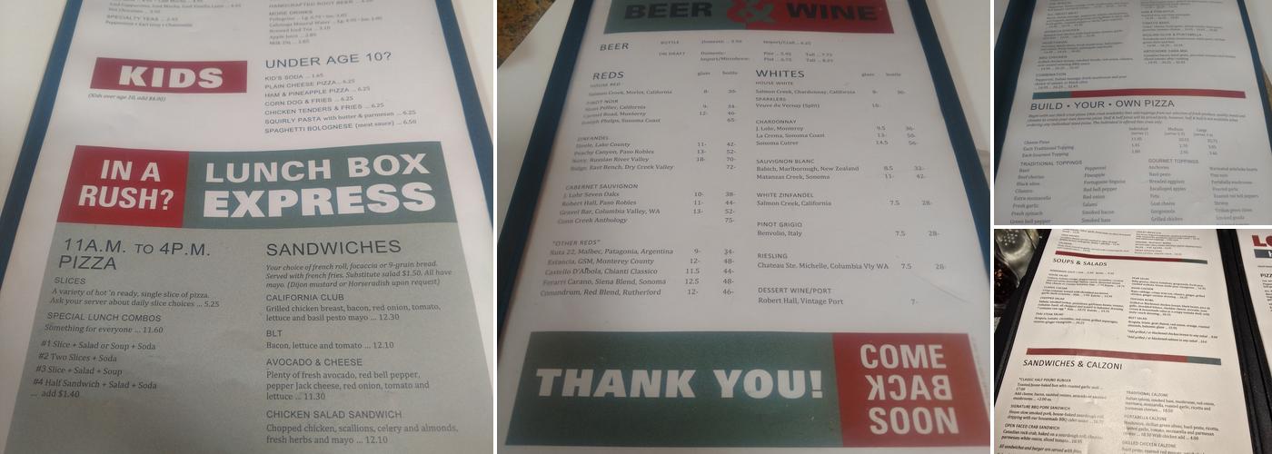 Tomato Thyme Menu