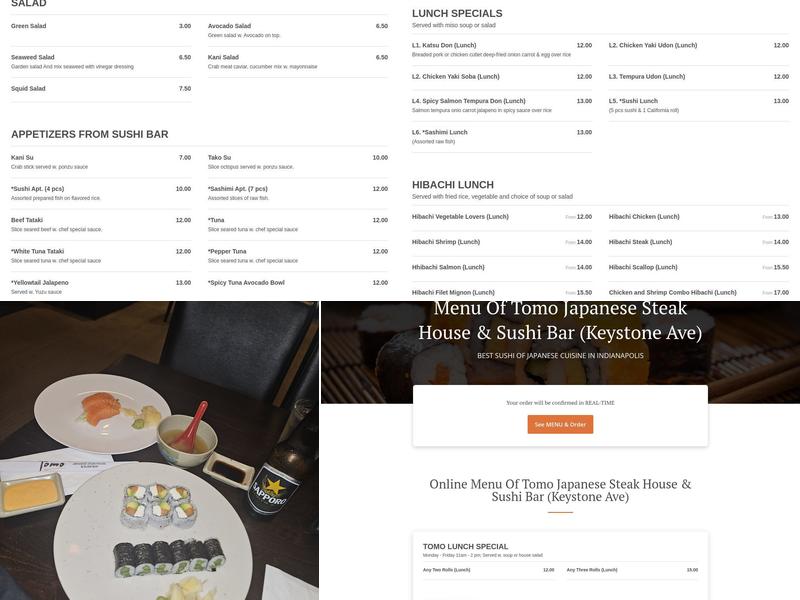 Tomo Japanese Steakhouse Menu