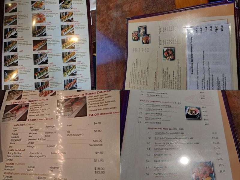 Tomodachi | Sushi Bistro Restaurant Menu