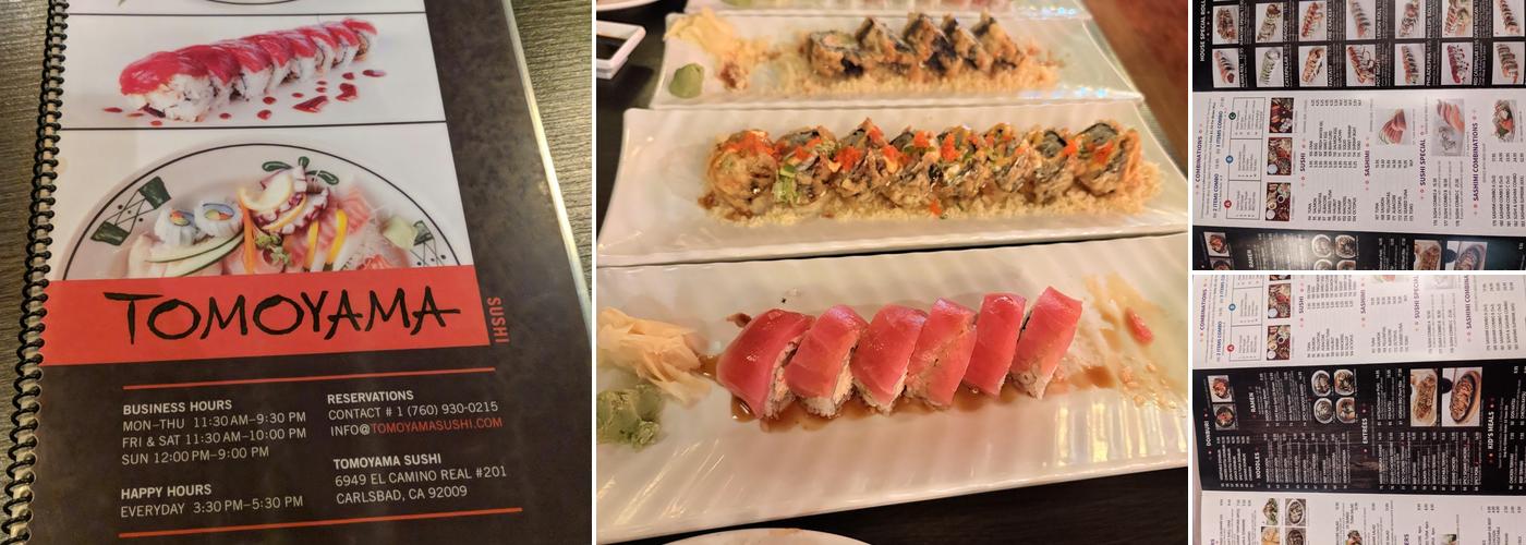 Tomoyama sushi Menu