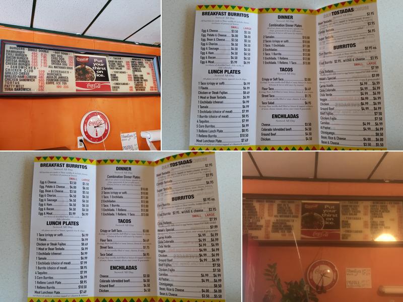 Tony's Burrito Hut Menu