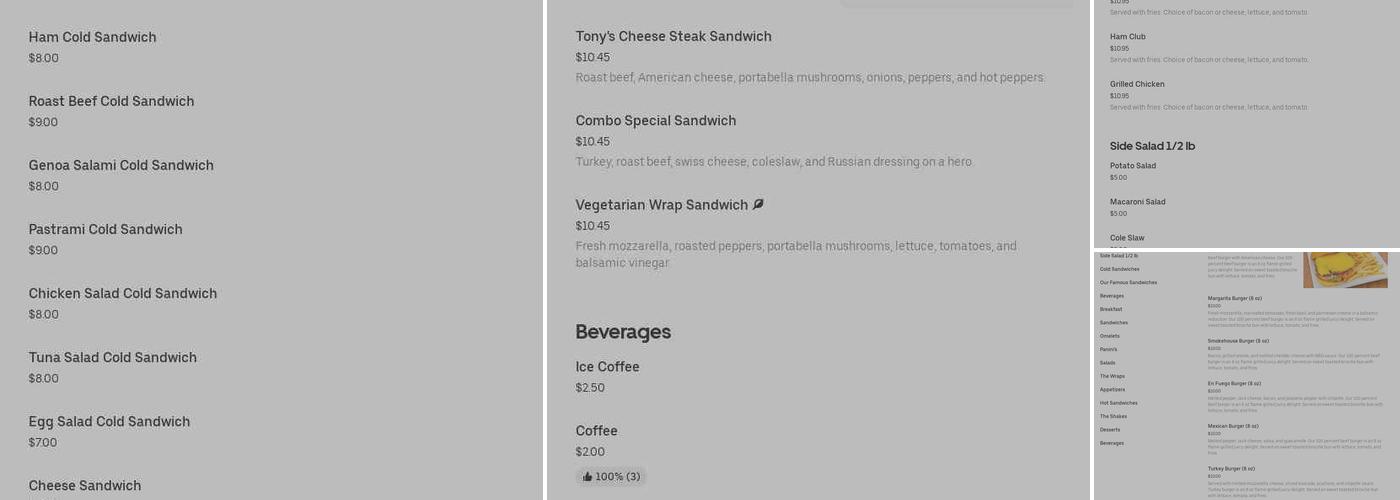 Sol's Cafe Menu