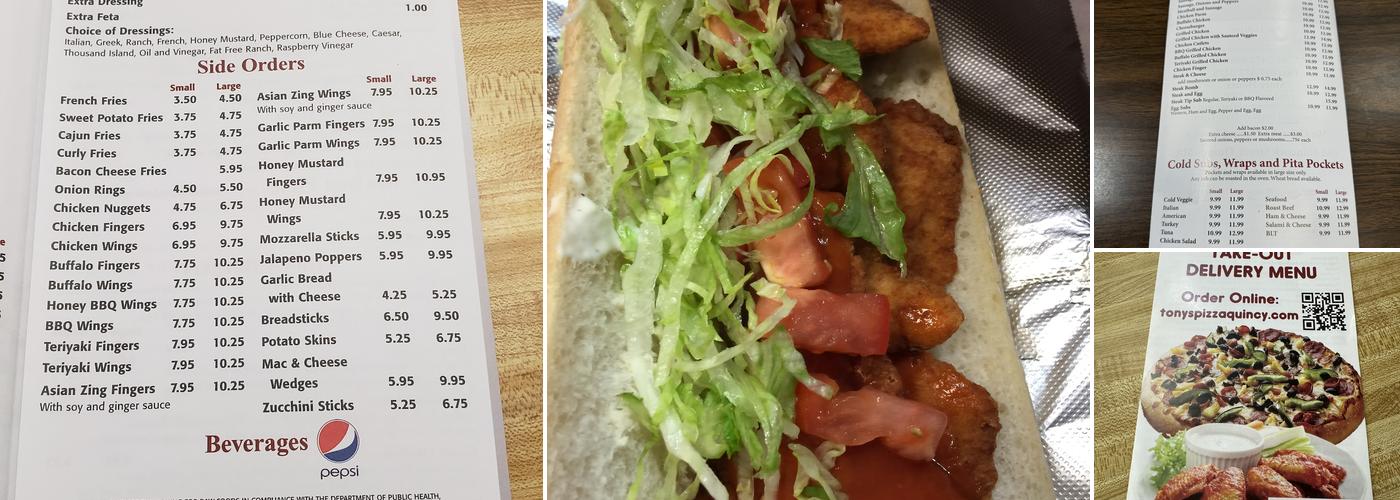 Tony's House of Pizza Menu