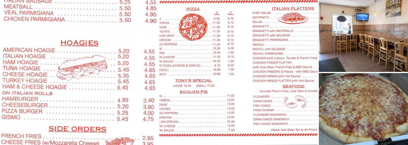 Tony's Pizzeria of Port Richmond Menu