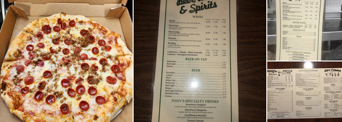 Tony's Pizzeria and Family Restaurant Menu