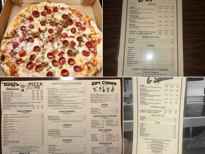 Tony's Pizzeria and Family Restaurant Menu