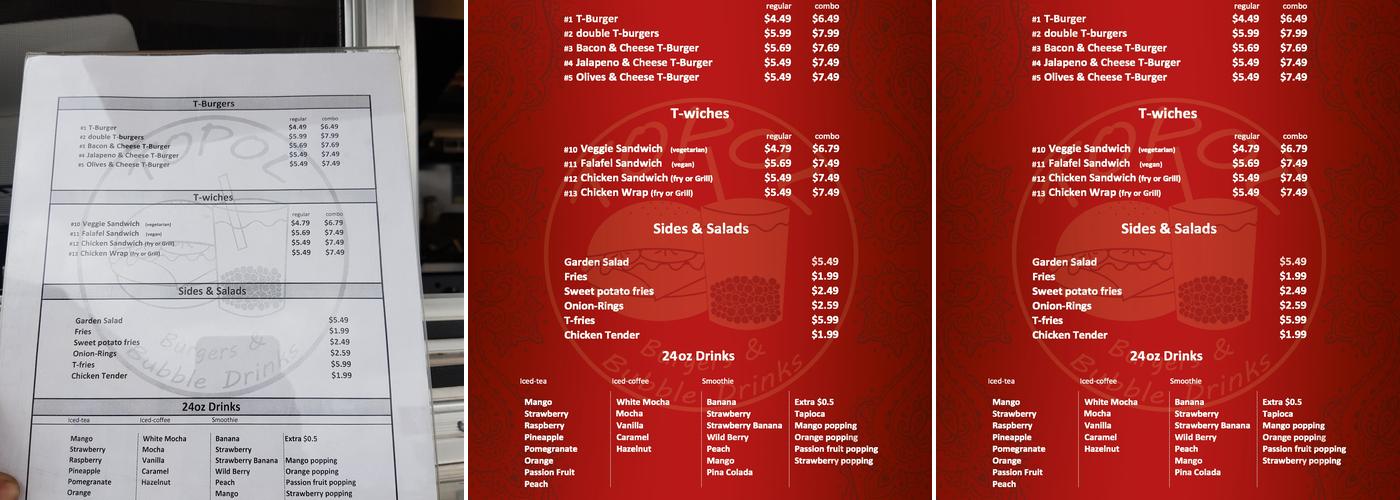 Topol Restaurants Menu