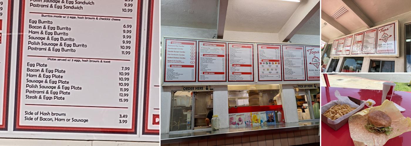 Tops Junior Menu