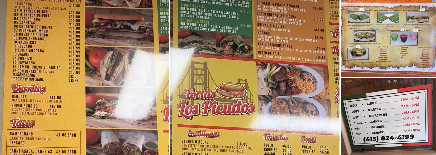 Tortas Los Picudos Menu
