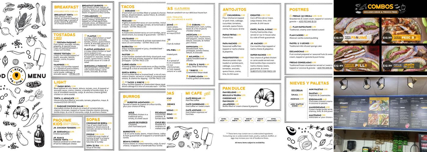 Tortas Paquime Menu
