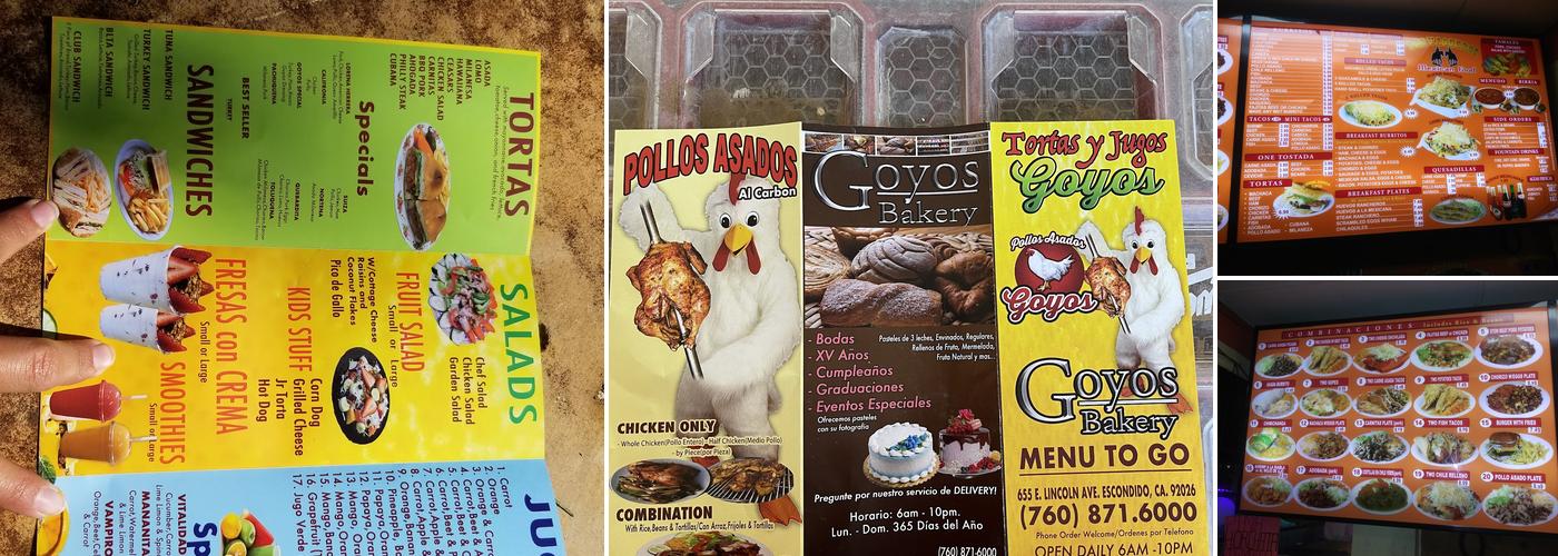 Goyo's Bakery Menu