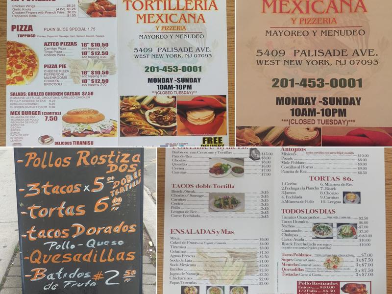 Xochitl Tortillería Mexicana y Pizzería Menu