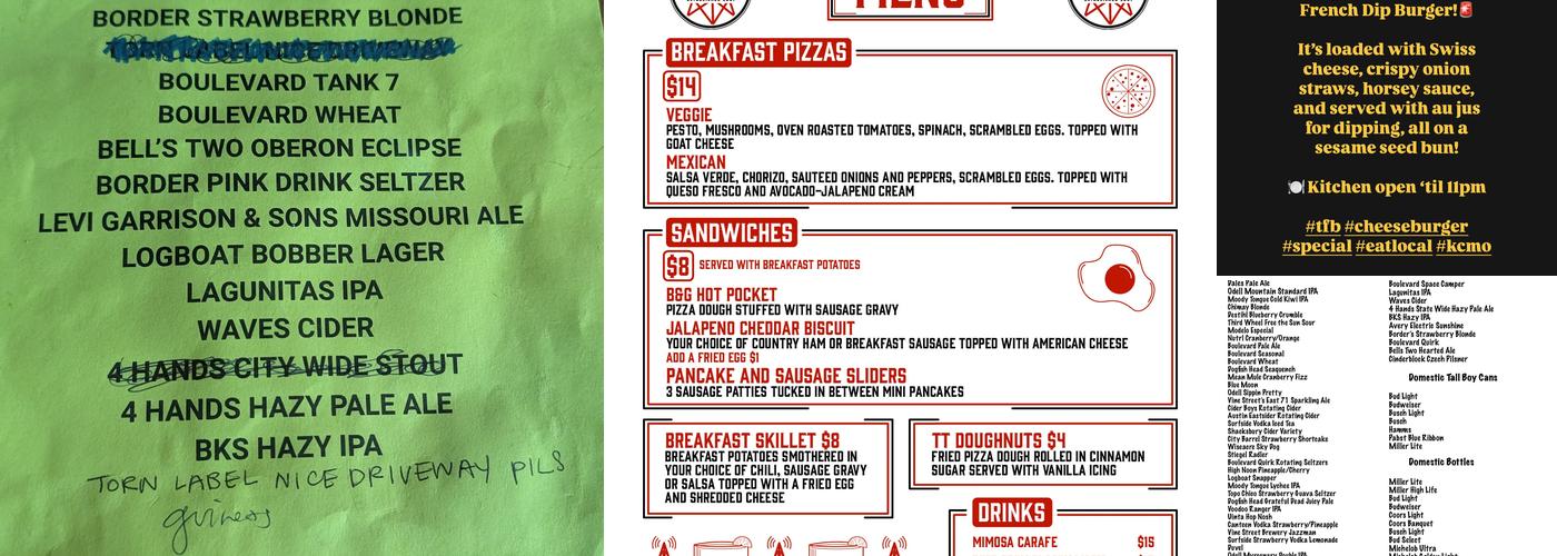 Tower Tavern Menu