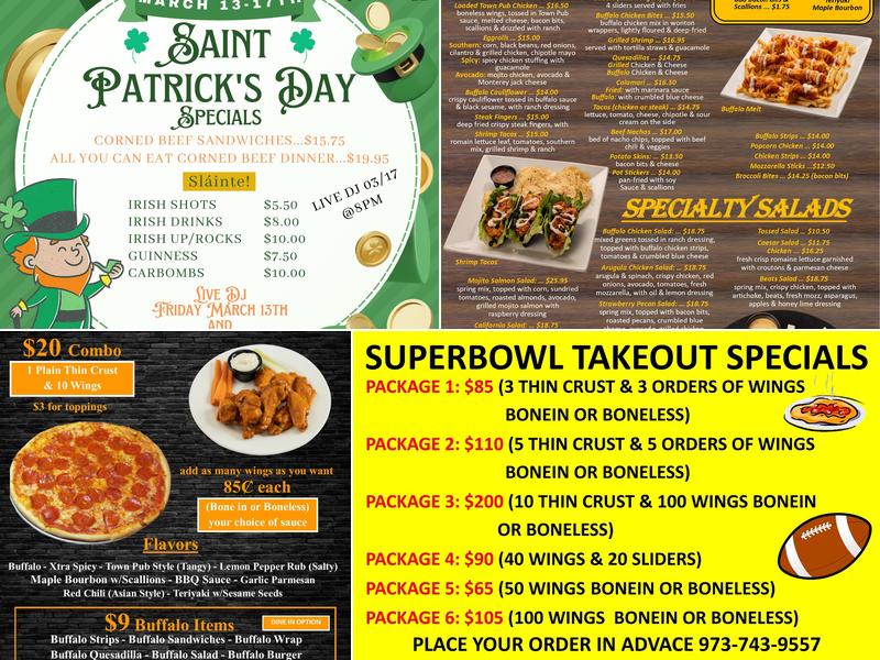 Town Pub Menu