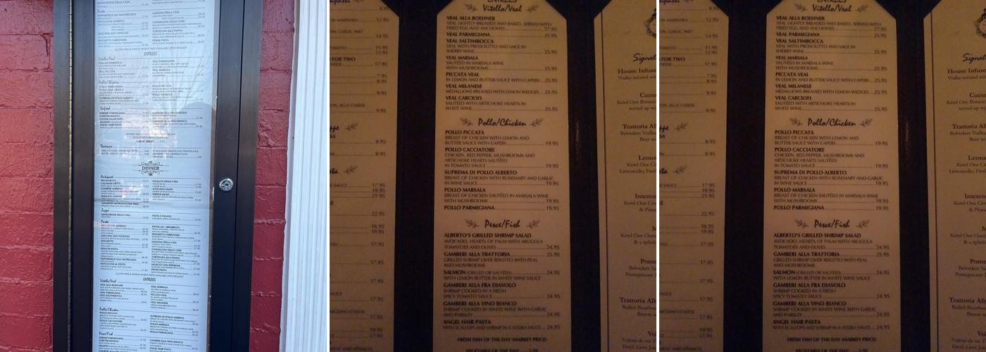 Trattoria Alberto Menu