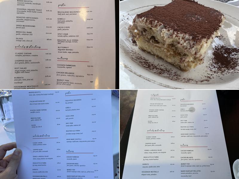 Trattoria Carina Menu