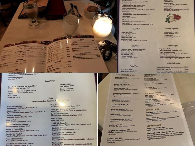 Cucina Saporito Menu