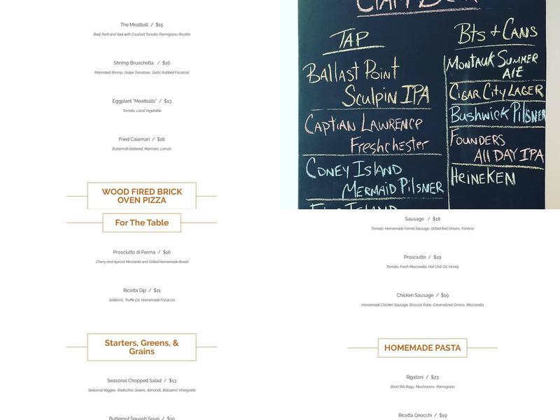 Copper House Menu