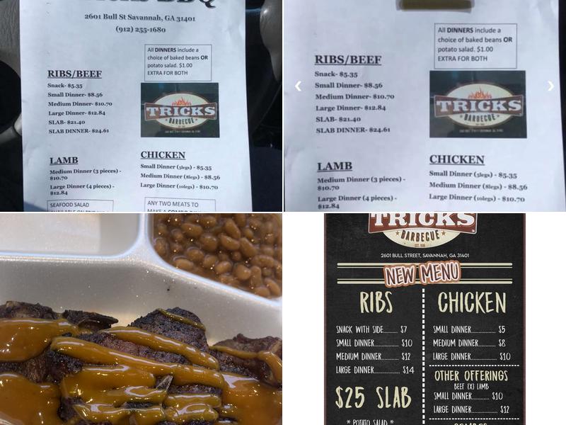 Tricks Barbecue Menu