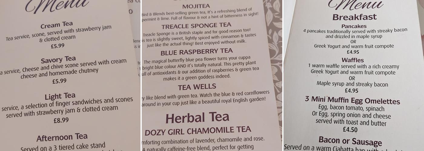 Sugar Plum Tearooms Menu