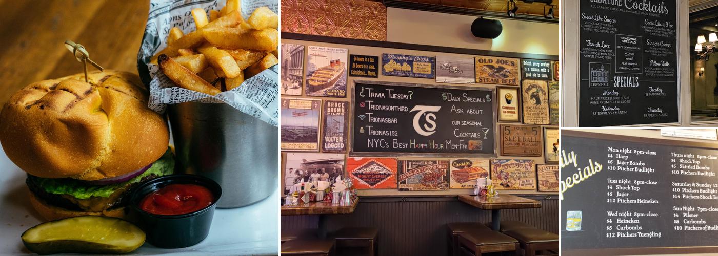 Triona's On Third Menu