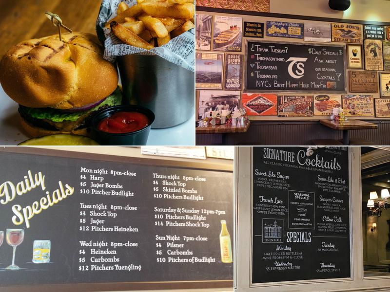 Triona's On Third Menu