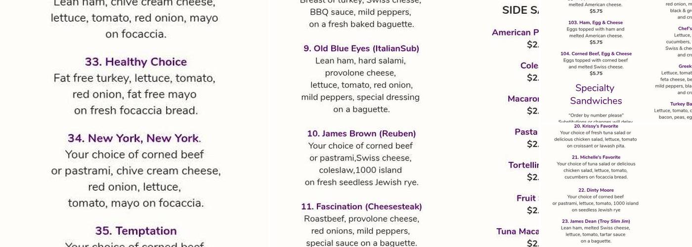 Troy Deli Menu