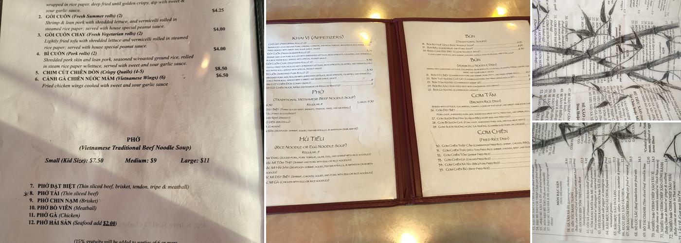 Truc Vietnamese Cuisine Menu