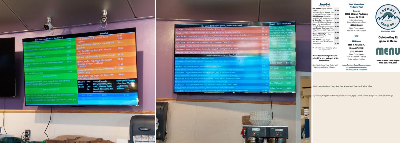 Truckee Bagel Company Menu