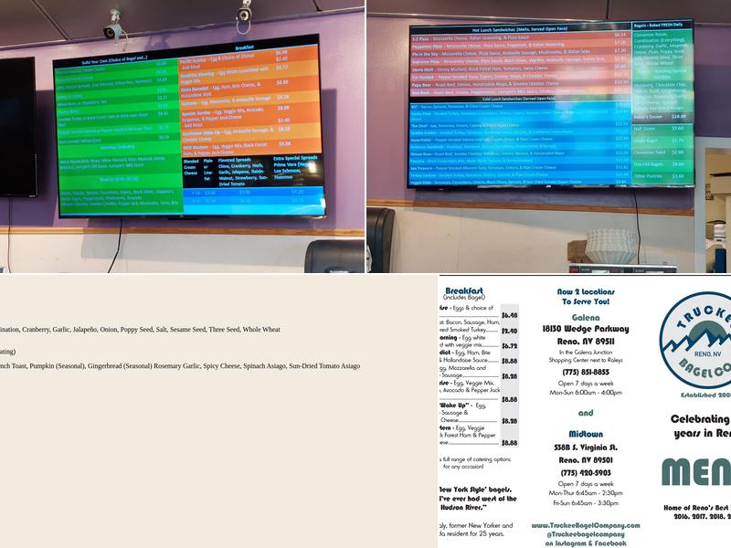 Truckee Bagel Company Menu
