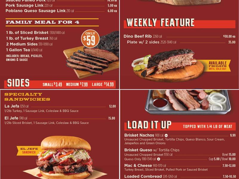 True Texas BBQ Menu