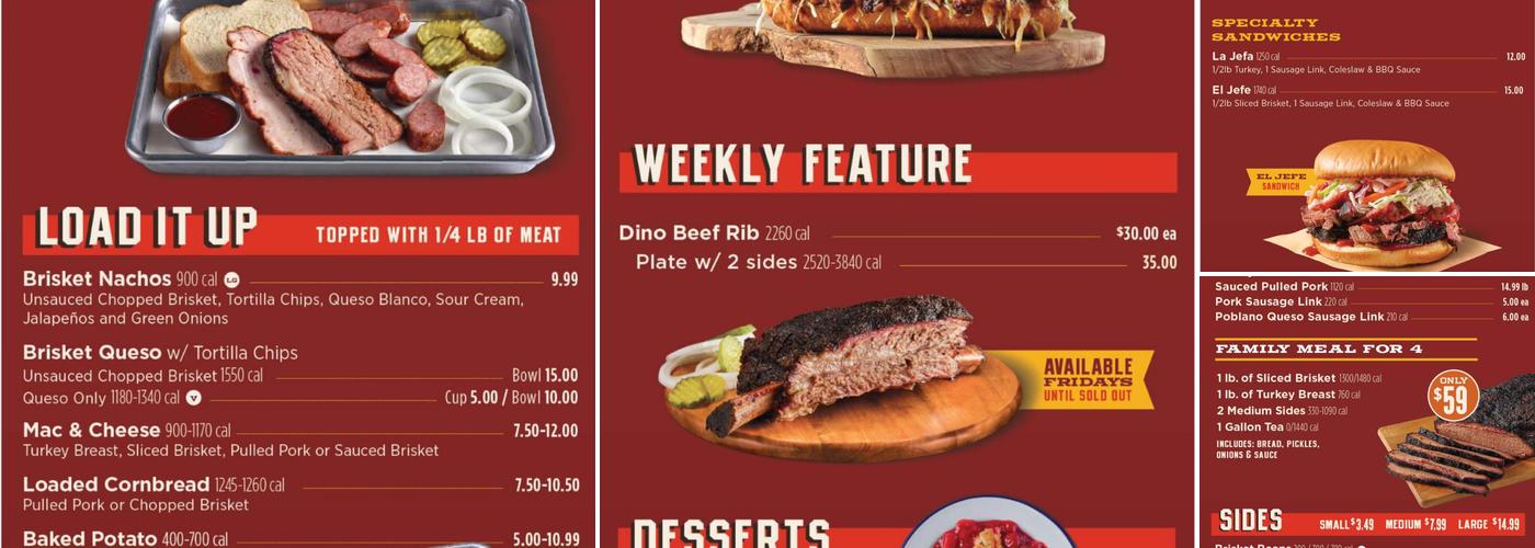 True Texas BBQ Menu
