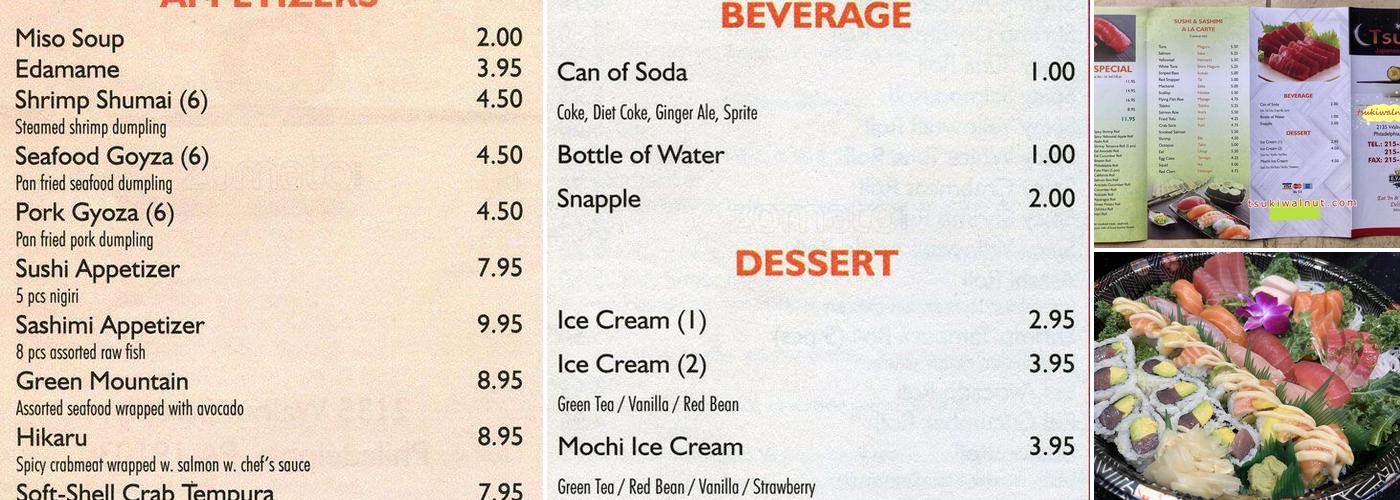Tsuki Sushi Menu