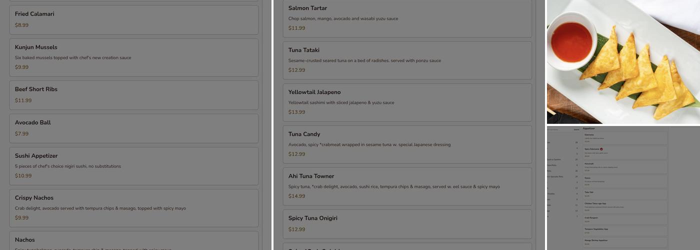 Tsunami Sushi & Hibachi Grill Menu