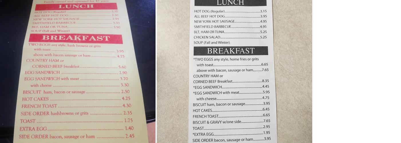 Tubby's Hot Dogs Menu