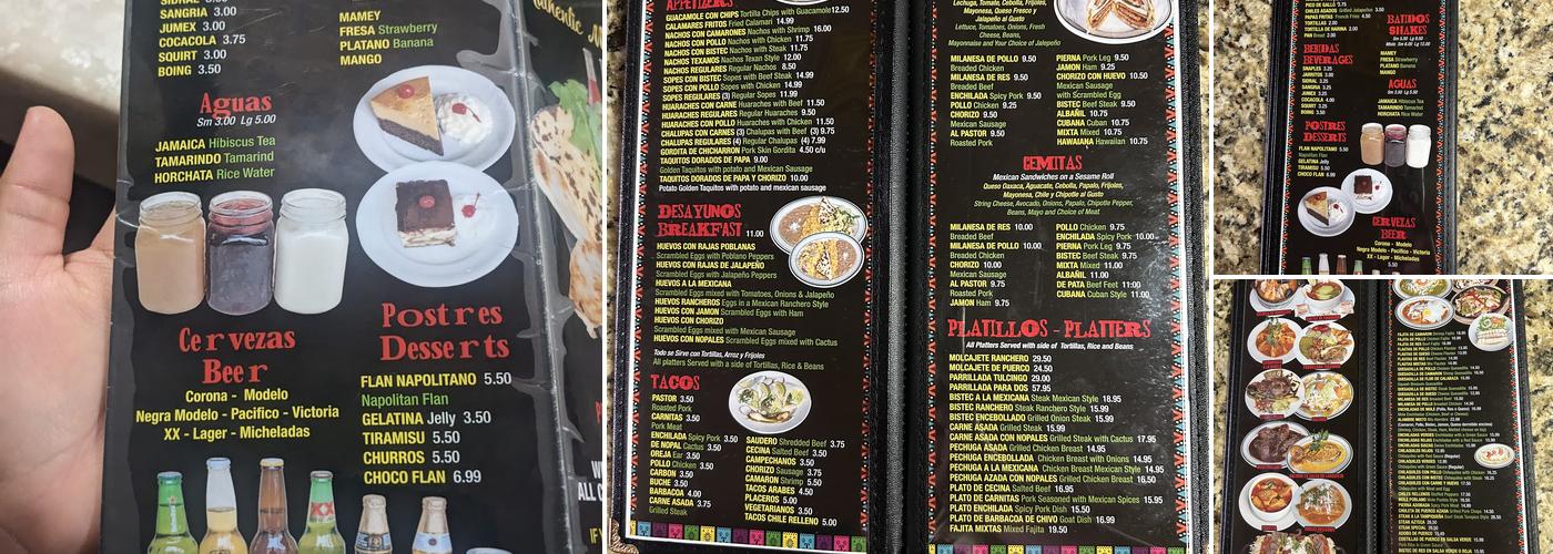 Tulcingo Restaurant Menu