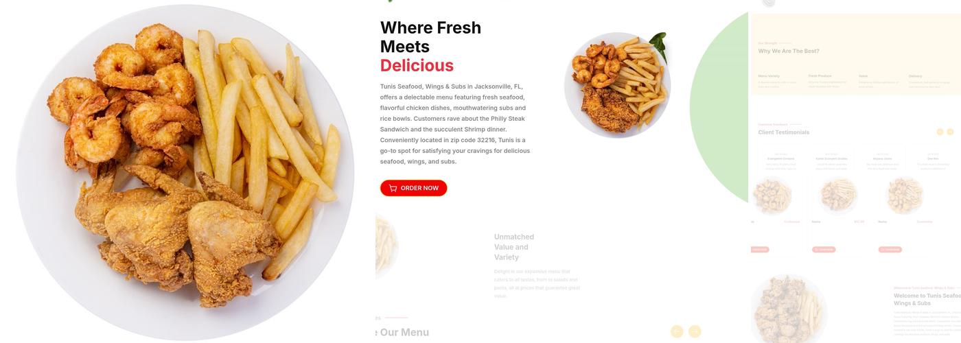 Tunis Seafood, Wings & Subs Menu