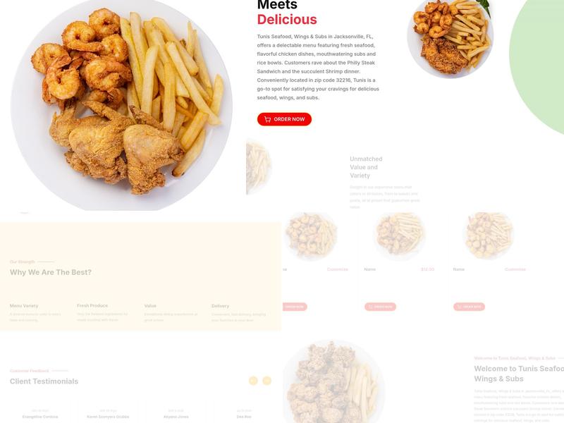 Tunis Seafood, Wings & Subs Menu